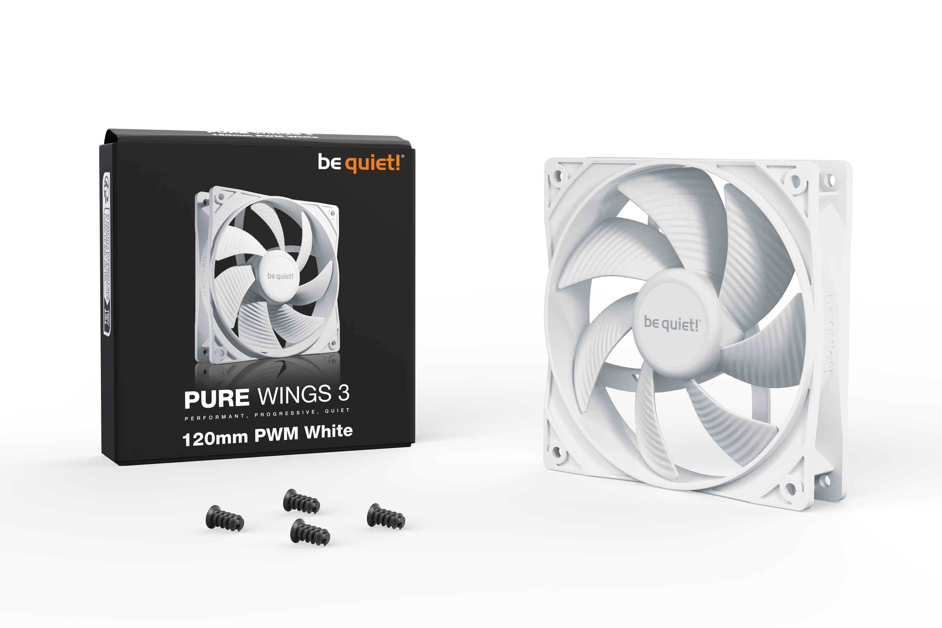 Fan Blades Optimized for Airflow Be Quiet! Pure Wings 3 120mm PWM White