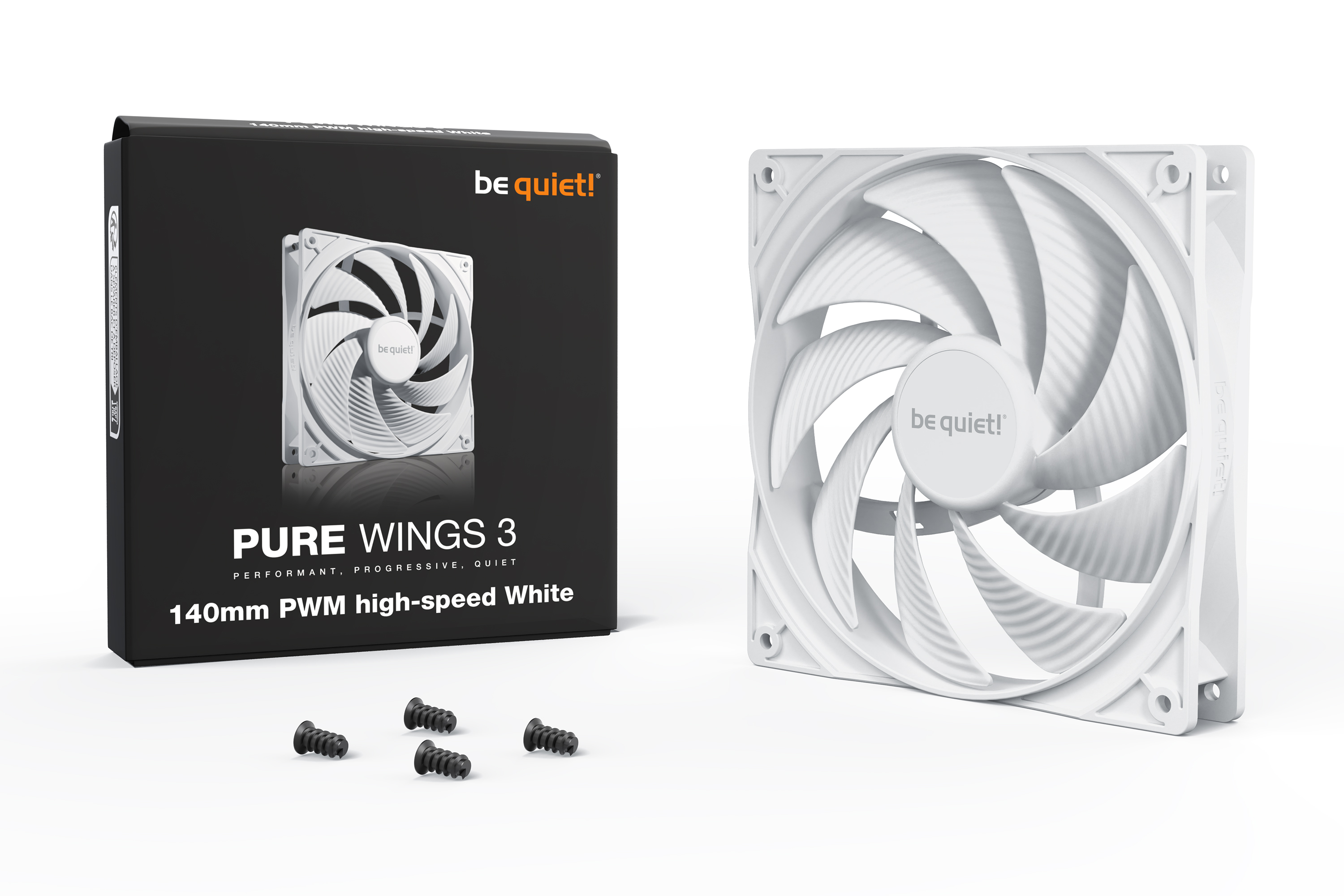 Fan Blades Optimized for High Pressure Be Quiet! Pure Wings 3 140mm PWM HS White