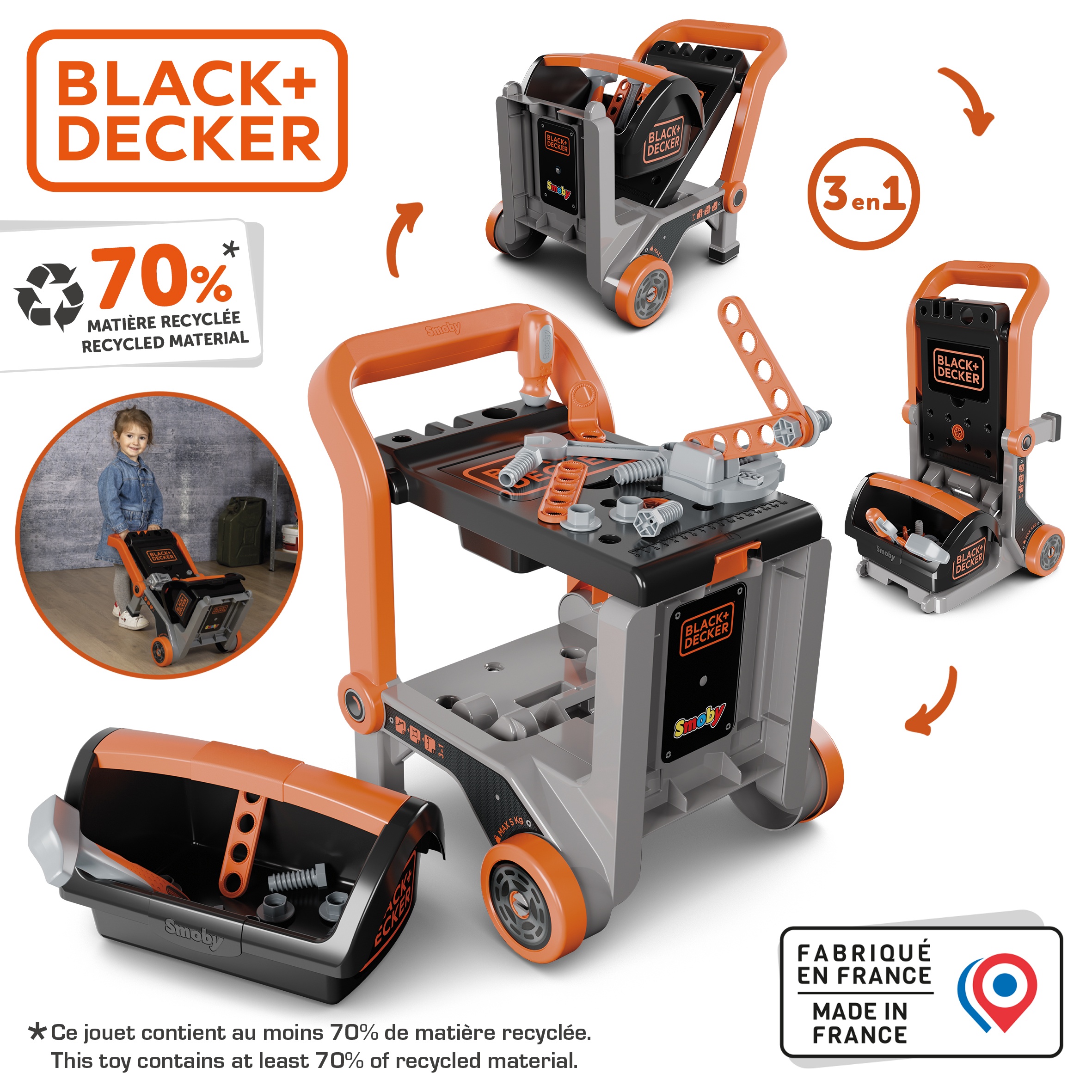 Smoby crna & Decker Radni stol – detalj 2