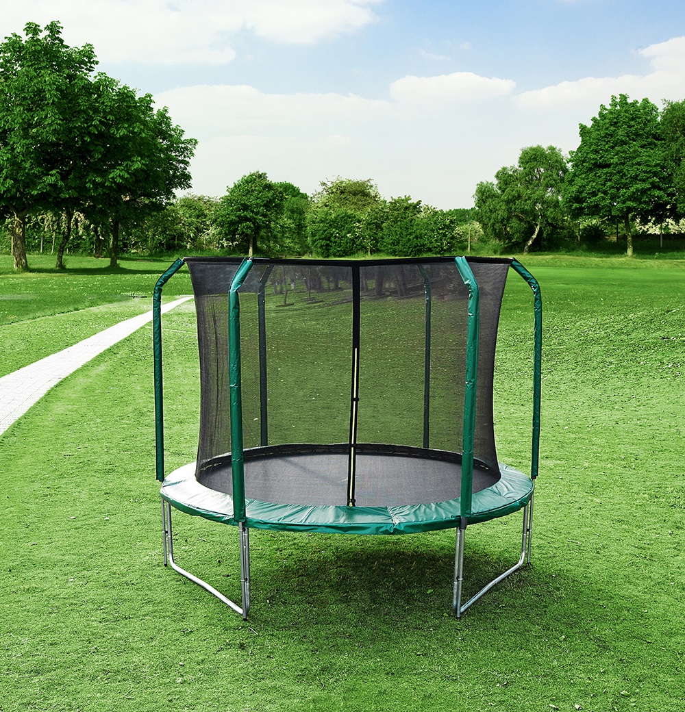 LEGONI trampolina AERO sa zaštitnom mrežom 244 cm, tamno zeleni – Aktivna igra na otvorenom