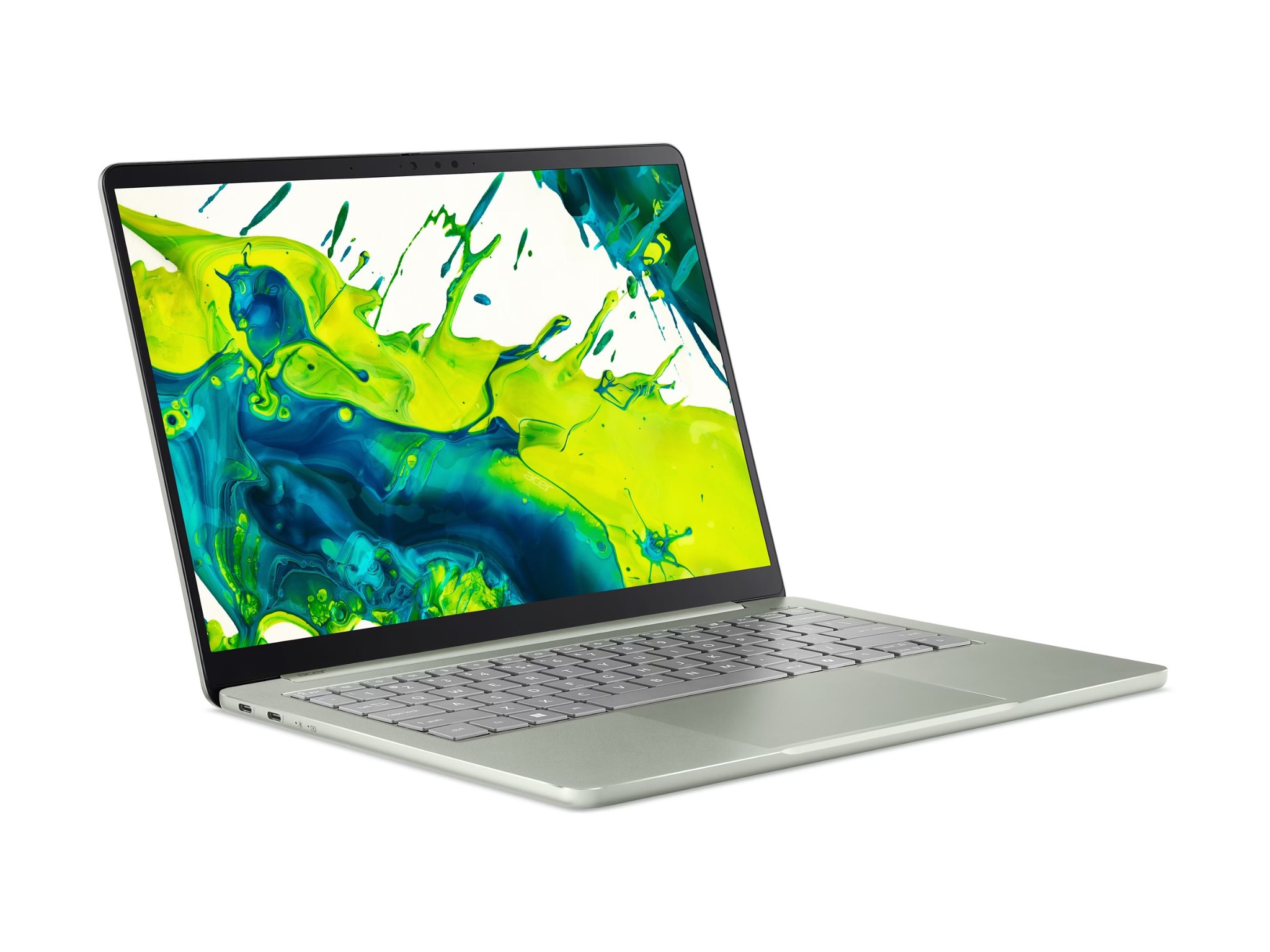 Acer Swift Air 14, pogled na tipkovnicu u Sage Green boji