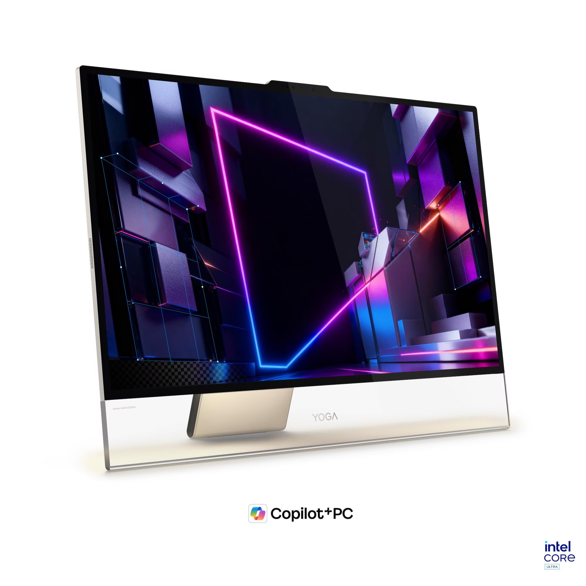 Lenovo Yoga AIO 32IPH11 Seashell, kosi prednji prikaz