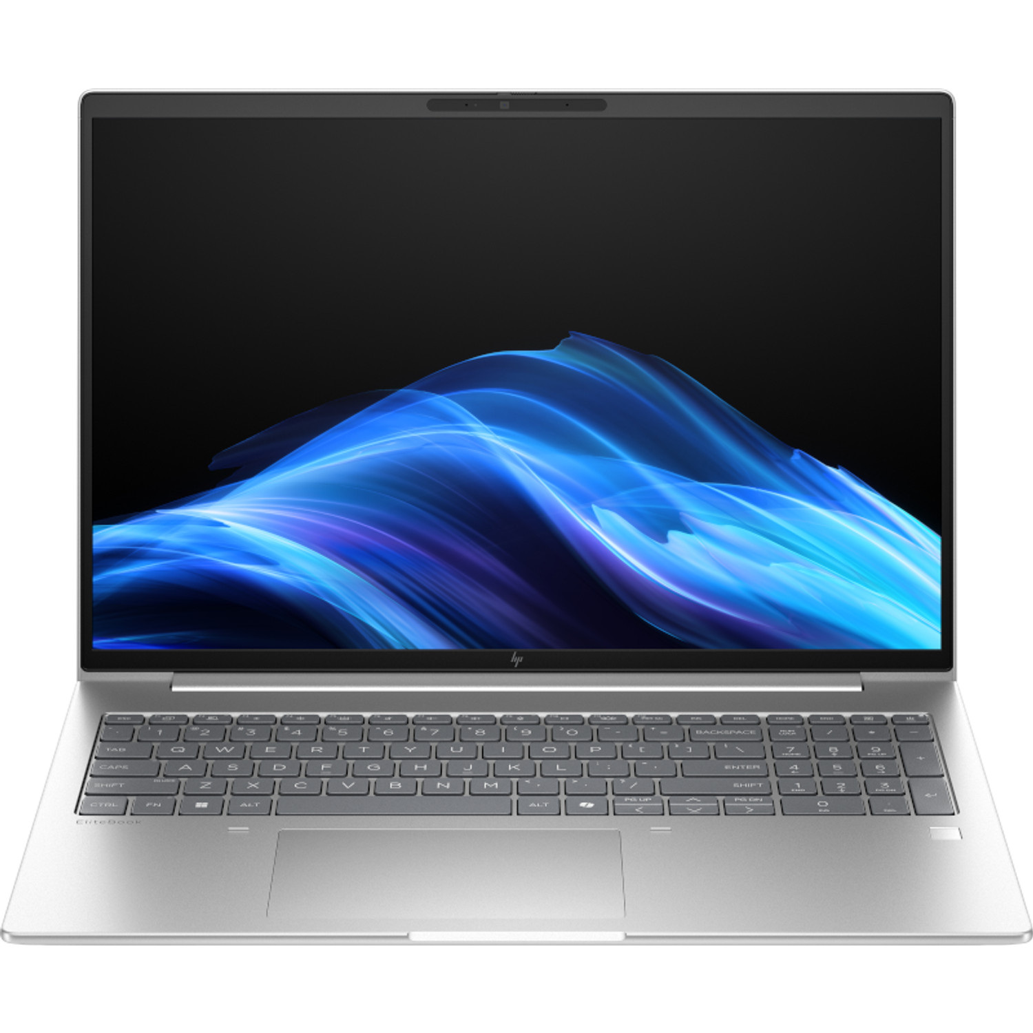 HP EliteBook 6 G1i 16 otvoren, prikaz ekrana i tipkovnice