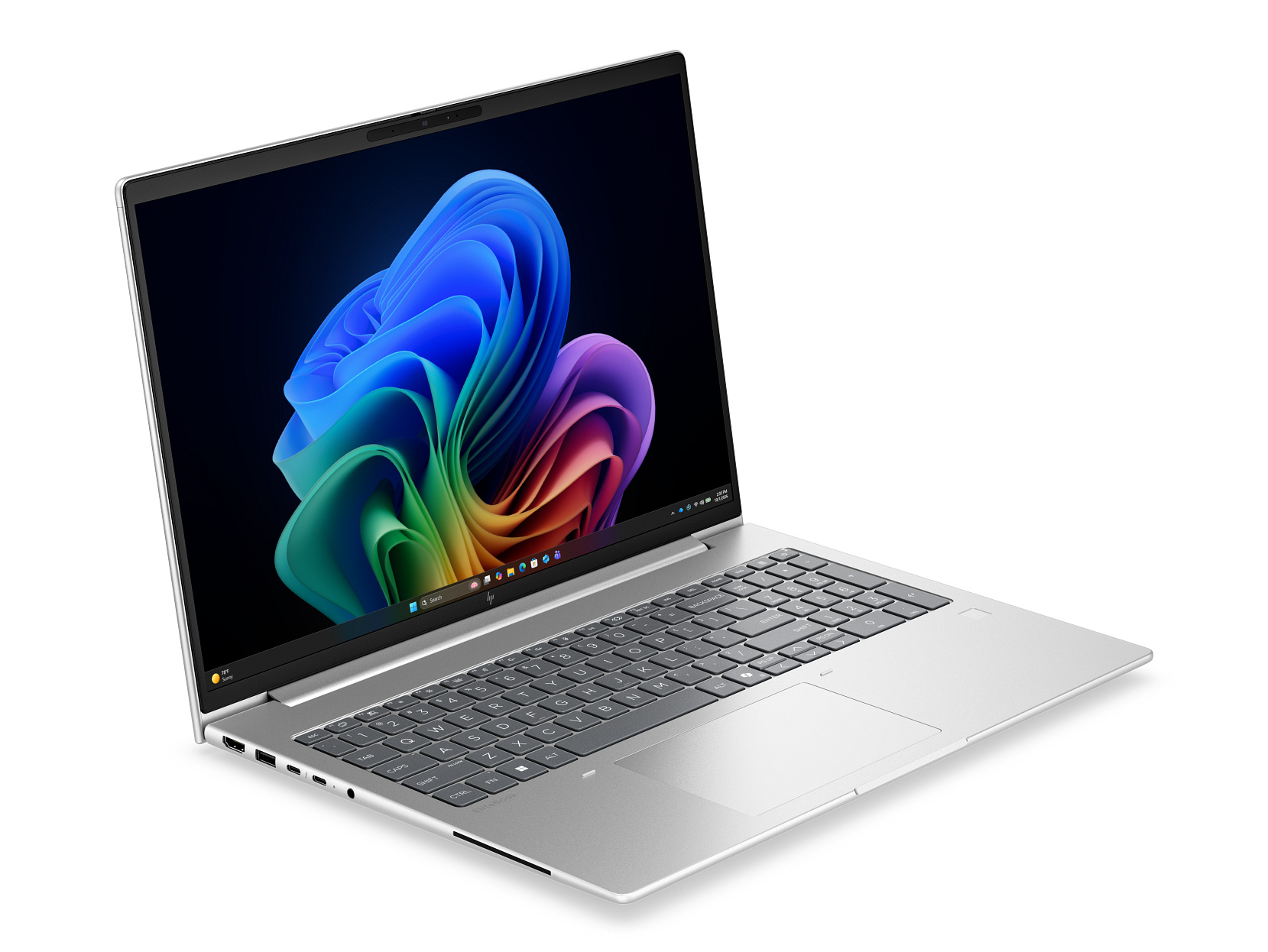 HP EliteBook 6 G2i 16, srebrni laptop, pogled sprijeda zdesna