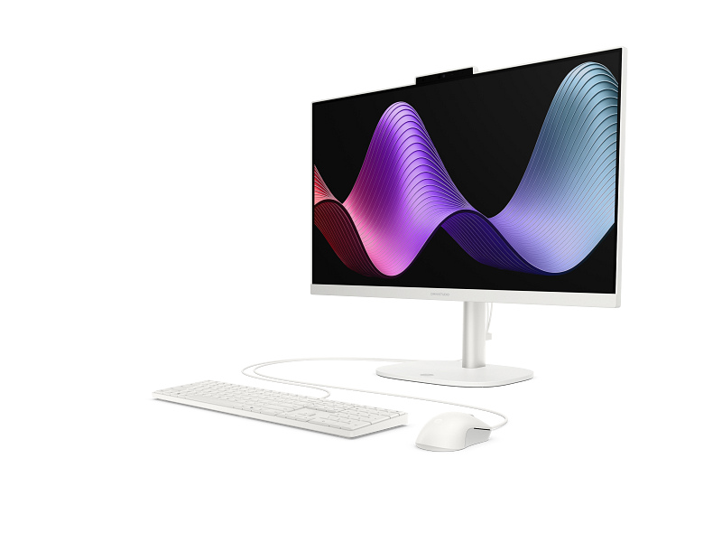 HP OmniStudio 24-cu0035ny u bijeloj izvedbi, pogled sprijeda pod kutom