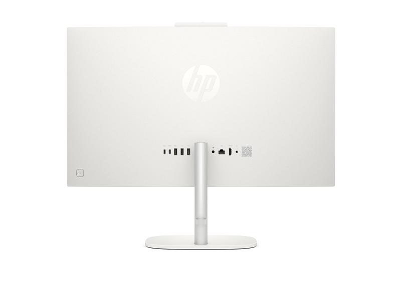 Stražnji dio bijelog HP OmniStudio 24 All-in-One računala s priključcima