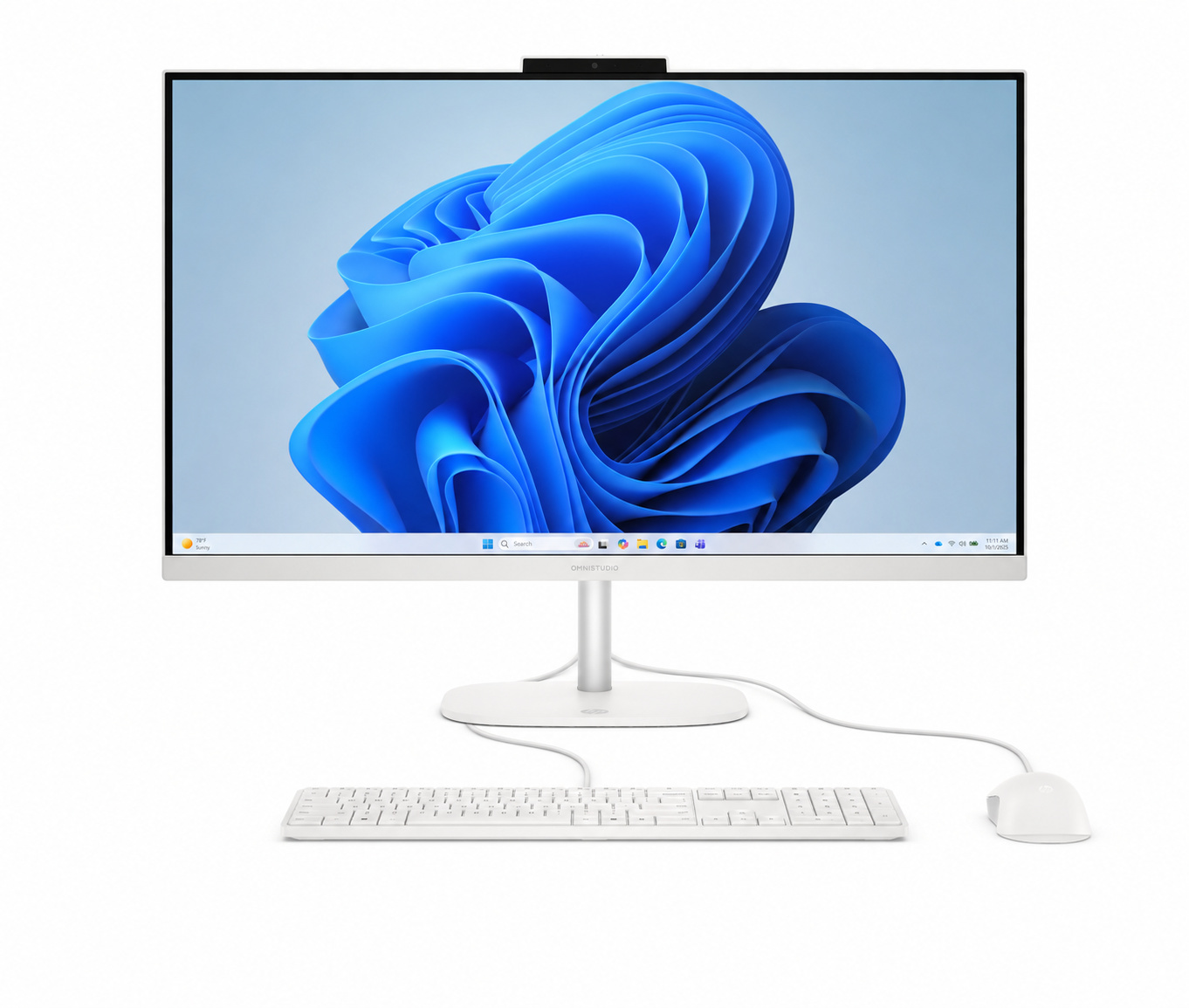 HP OmniStudio 27-cu0021ny, prednji pogled sa žičnom tipkovnicom i mišem