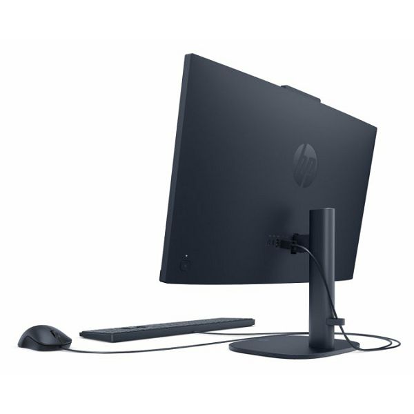 HP OmniStudio 27-cu0020ny, stražnji bočni pogled sa žičnom tipkovnicom i mišem