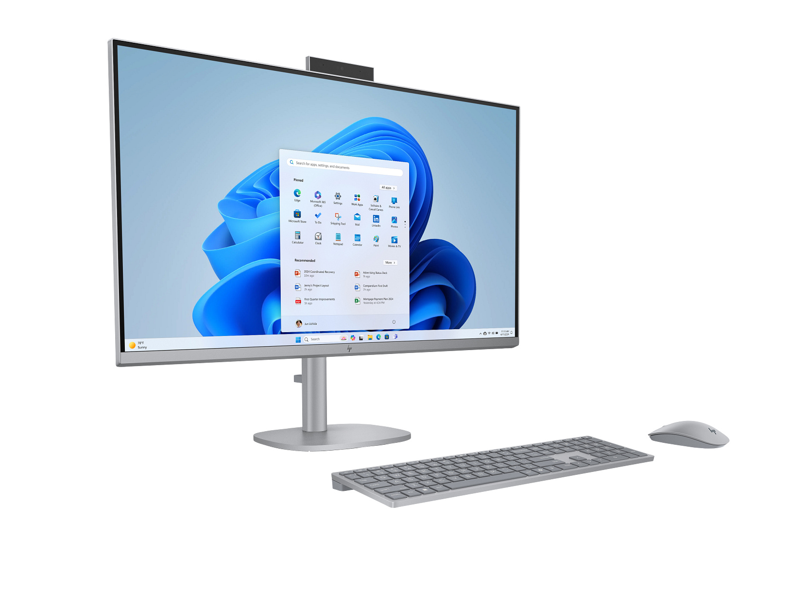 HP OmniStudio X 32-c0025ny, srebrno All-in-One računalo s tipkovnicom i mišem