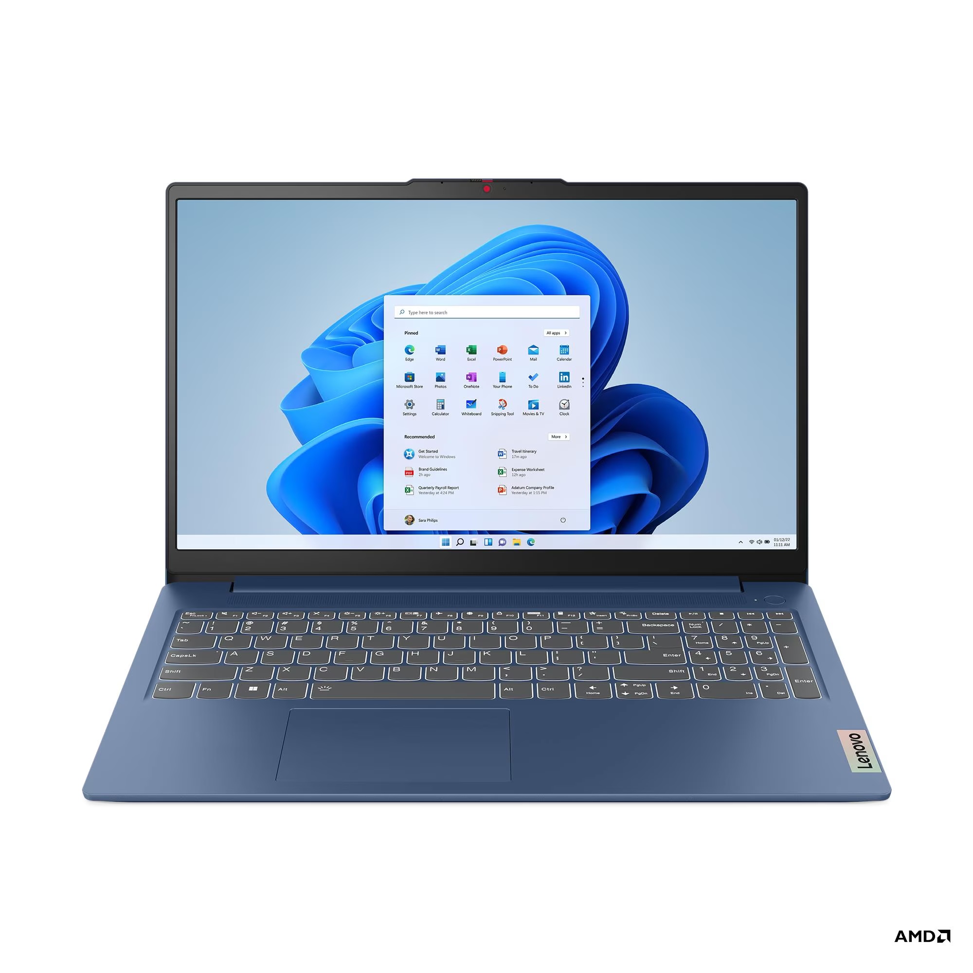 Otvoreni Lenovo IdeaPad Slim 3 15AMN8 u Abyss Blue boji