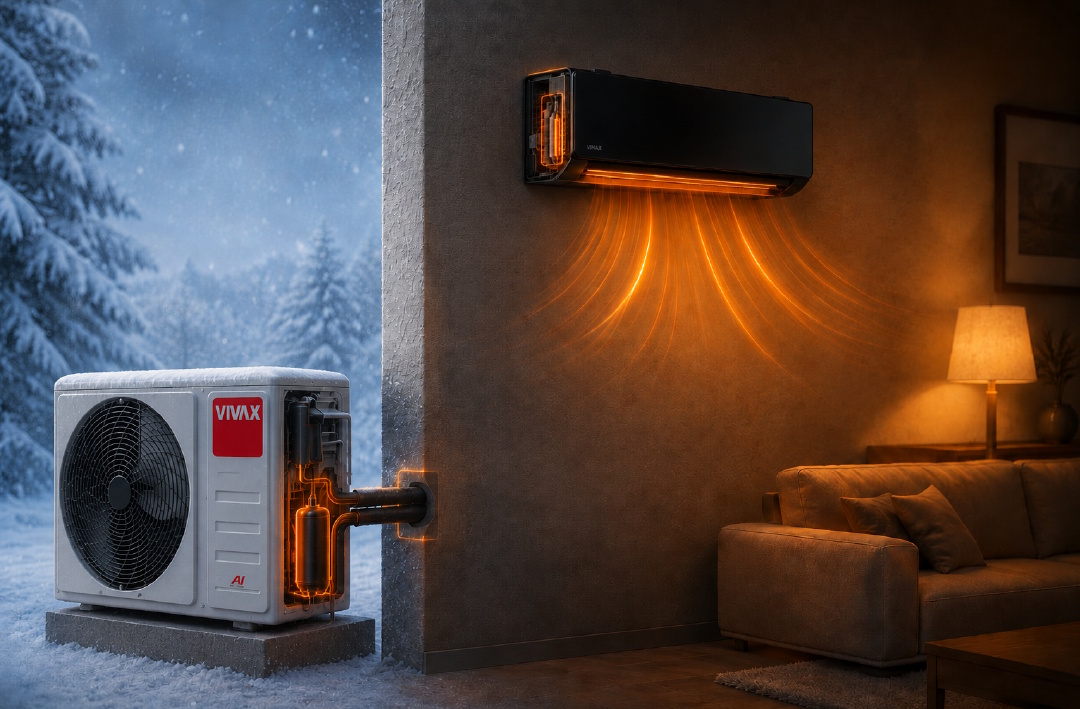 VIVAX T Design klima uređaj pri grijanju na niskim vanjskim temperaturama