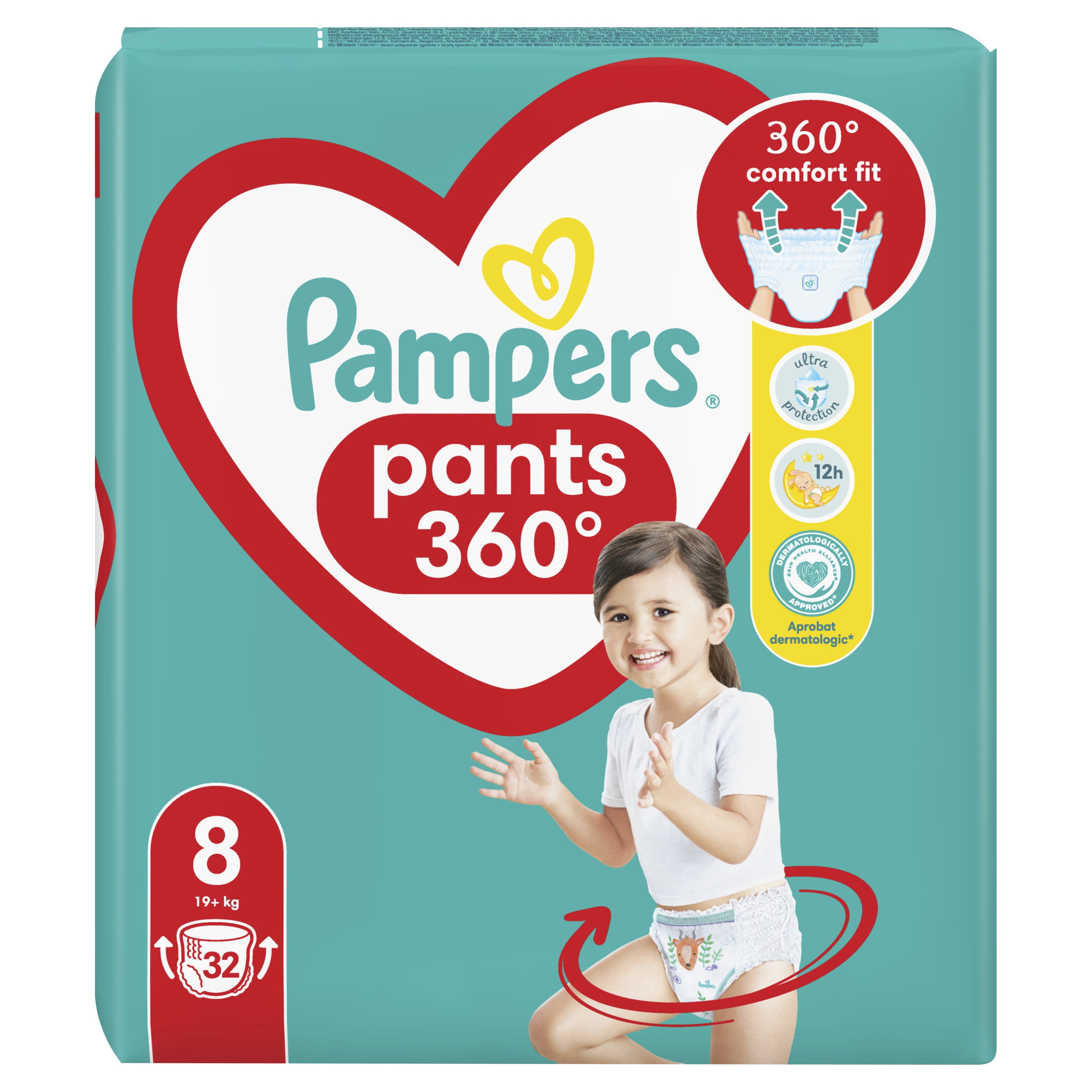 Pampers Pants pelene gaćice veličina 8 Jumbo Pack 32 kom (19 + kg)