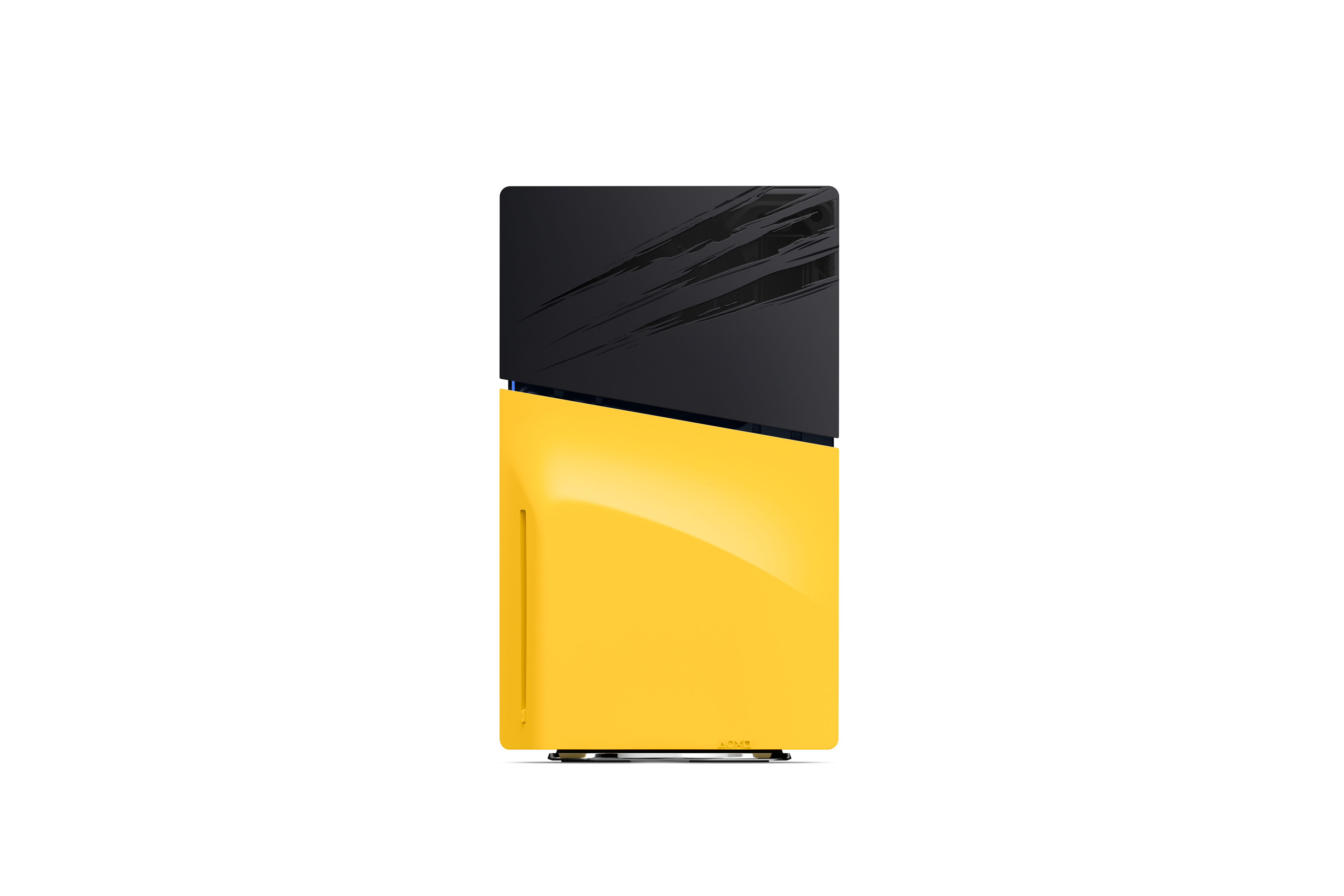 Izgled konzole PS5 Slim s Marvel’s Wolverine Battle Yellow poklopcima
