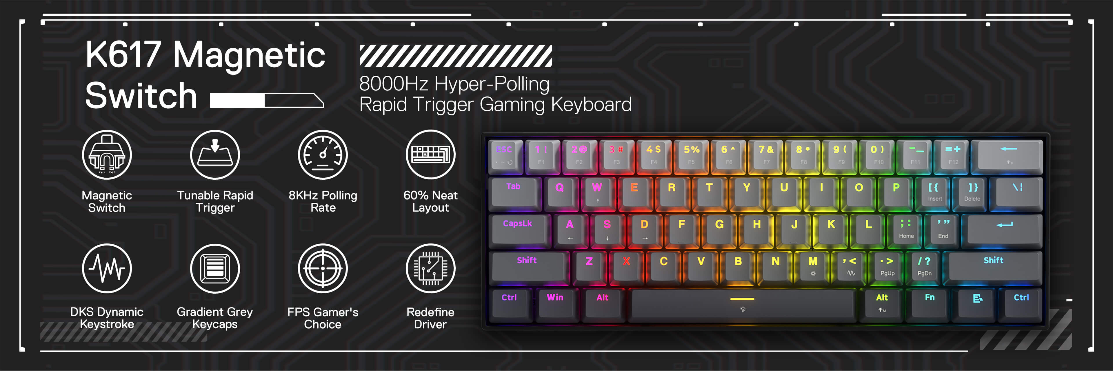 Redragon K617 Magnetic Switch Gaming Keyboard cover