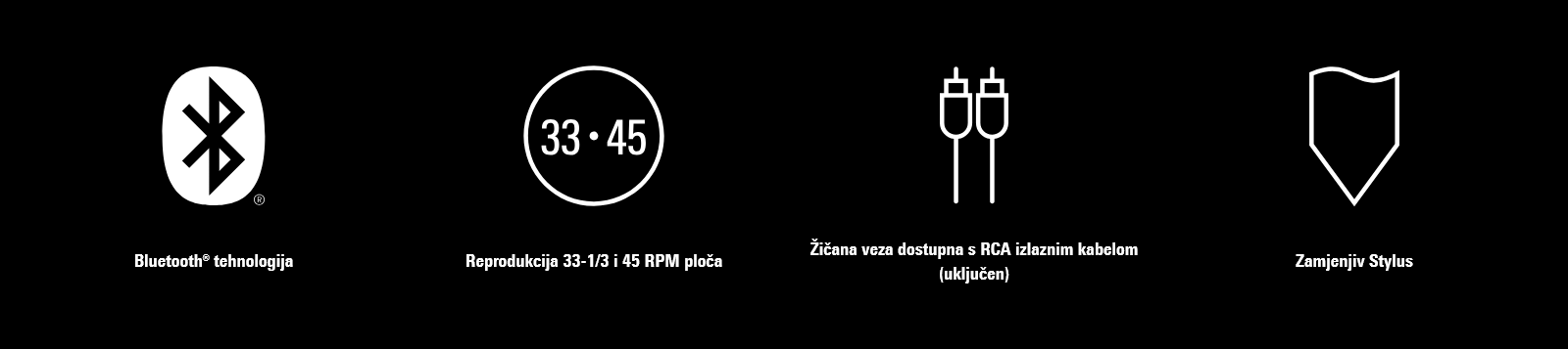 Screenshot Bluetooth značajki gramofona