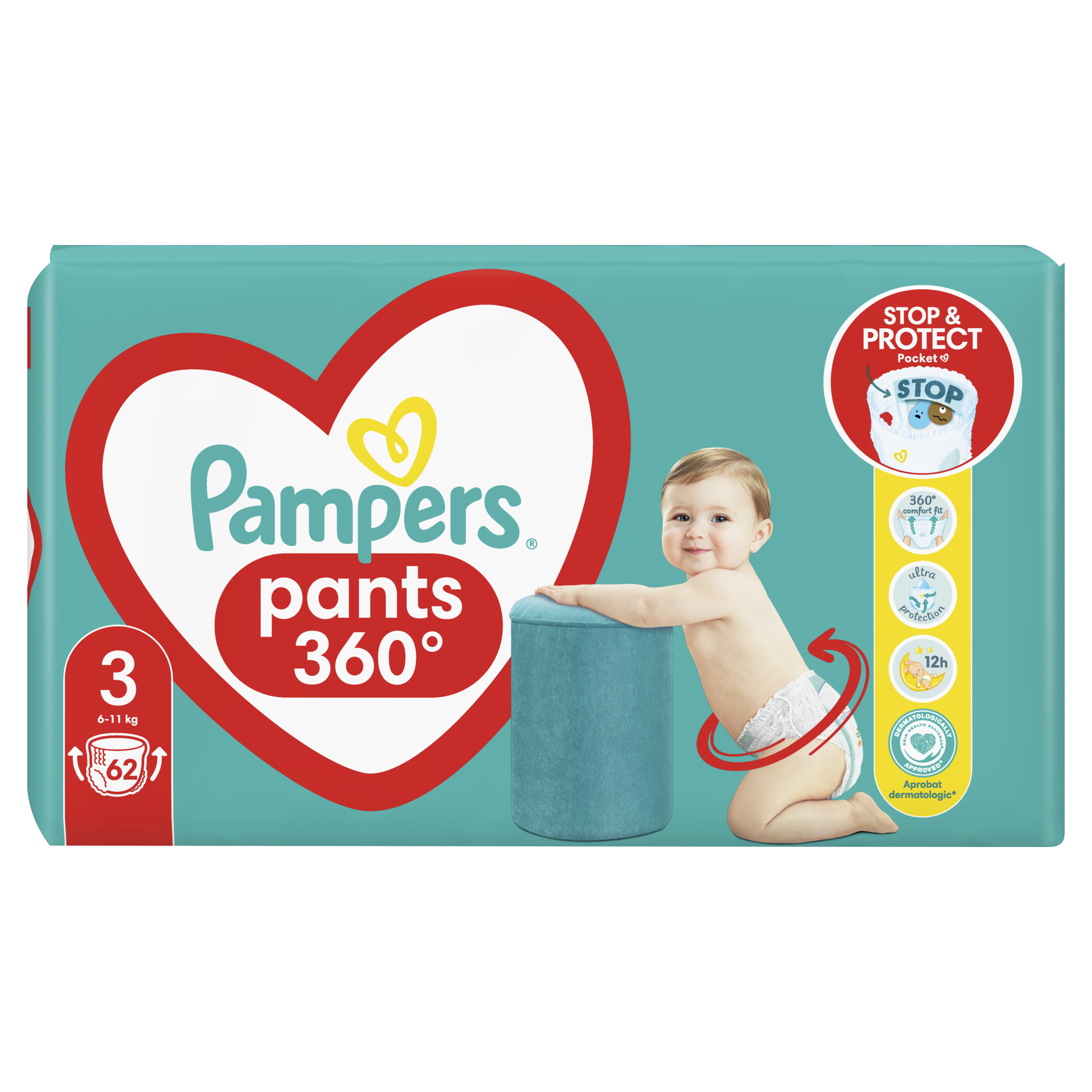 Pampers Pants pelene gaćice veličina 3 (Midi) 62 kom (6–11 kg)