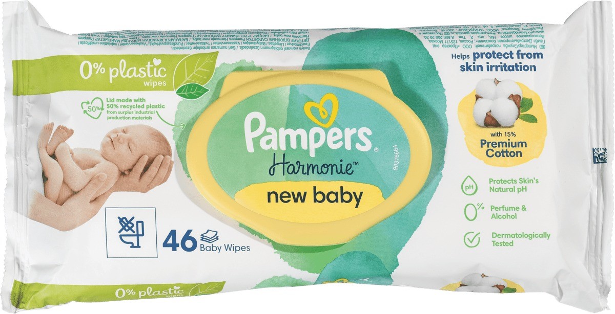 Pampers Harmonie New Baby vlažne maramice 46 kom